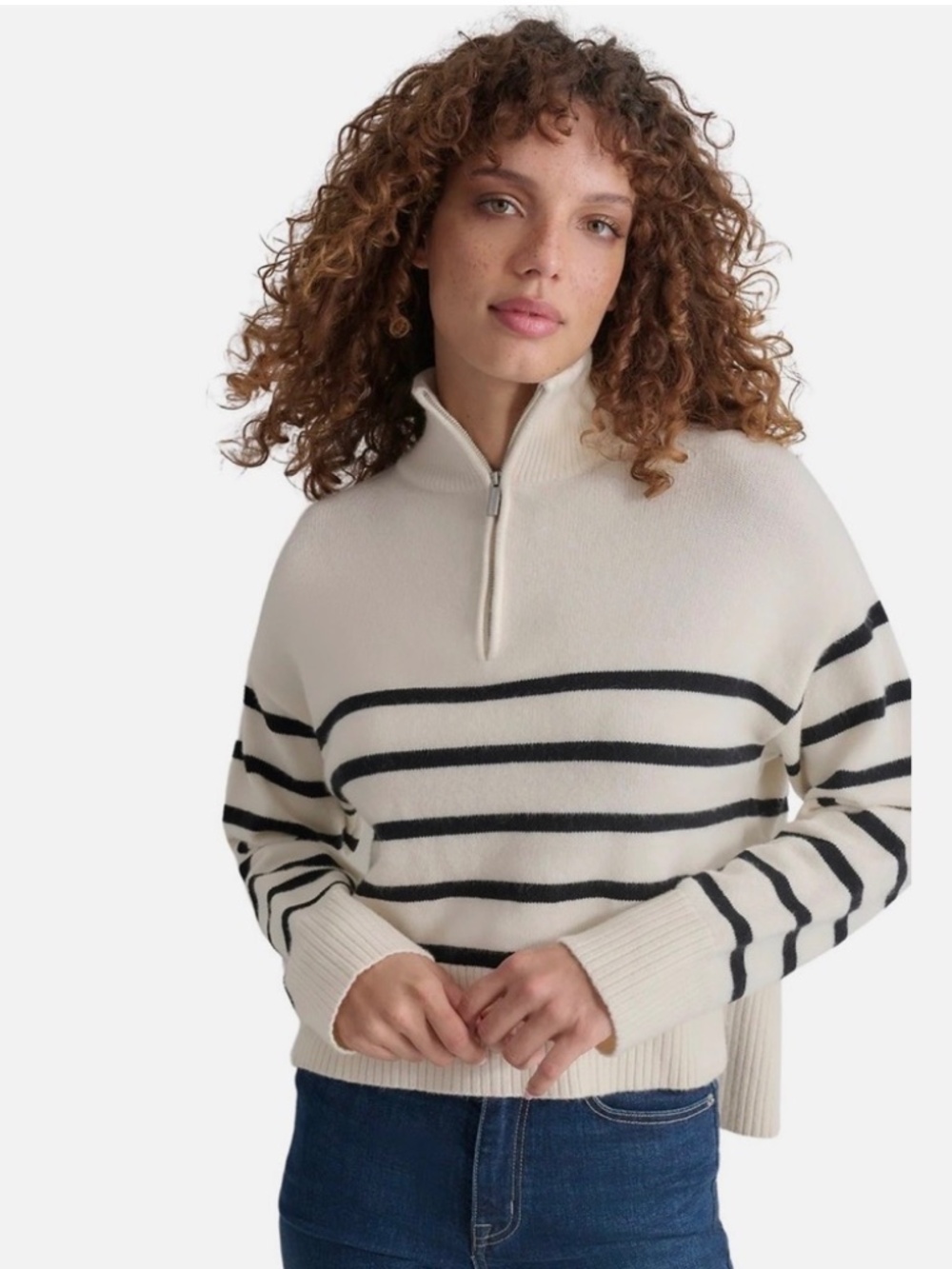 NWT DKNY JEANS Women's 1/4 Zip Sweater